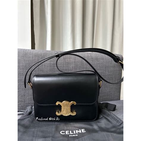 celine box triomphe bag|celine triomphe bag preloved.